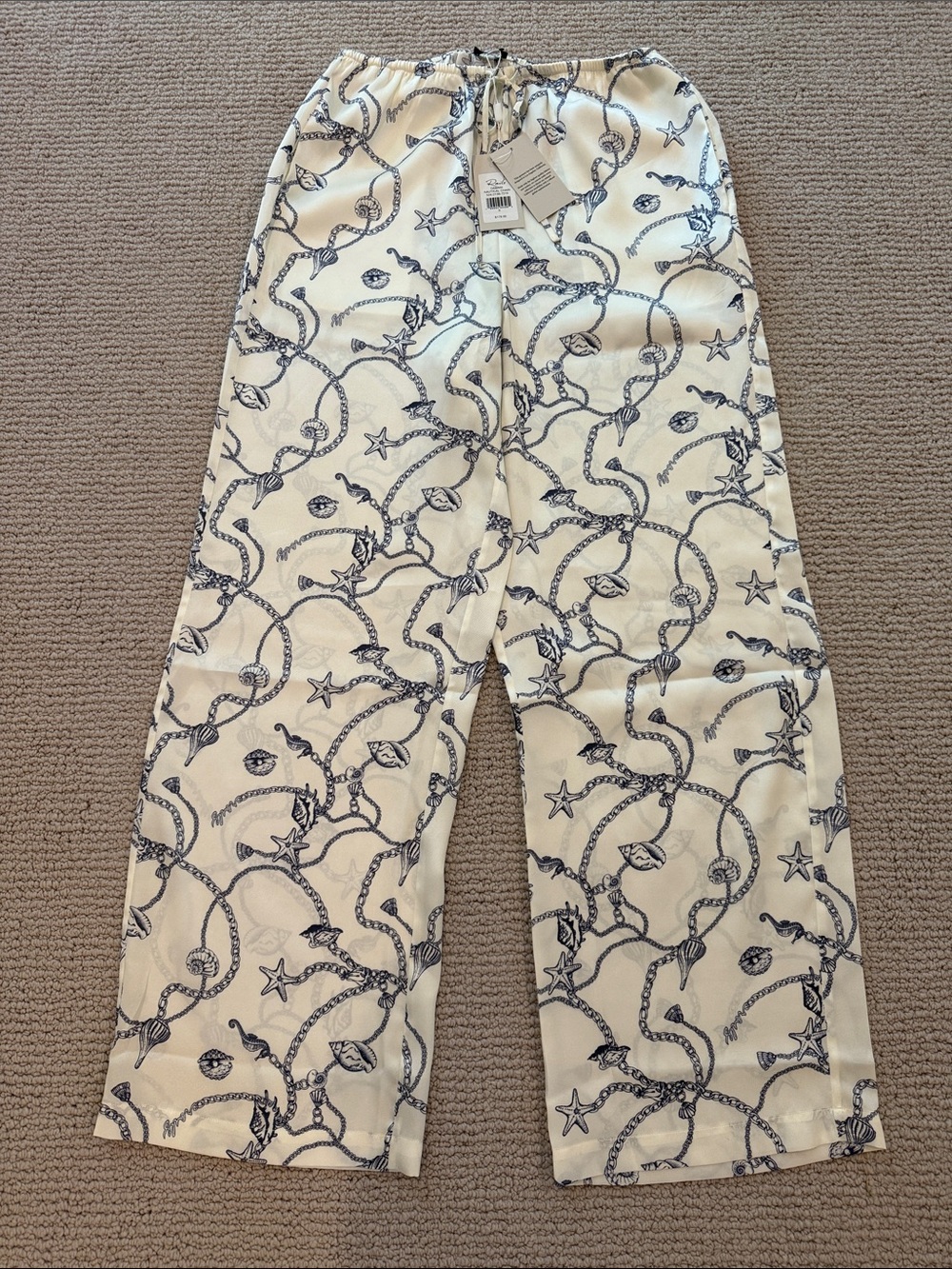 Rails Damani Nautical Chain Print Pants - White & Navy